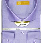 پیراهن مردانه فلورا آستین بلند یاسی