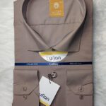 پیراهن تترون آستین بلند بروجرد سایز بزرگ قهوه ای روشن