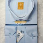 پیراهن تترون آستین بلند بروجرد سایز بزرگ آبی روشن