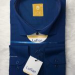 پیراهن تترون آستین بلند بروجرد سایز بزرگ سرمه ای